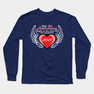 9th Anniversary pandemic 2021 winged heart Long Sleeve T-Shirt